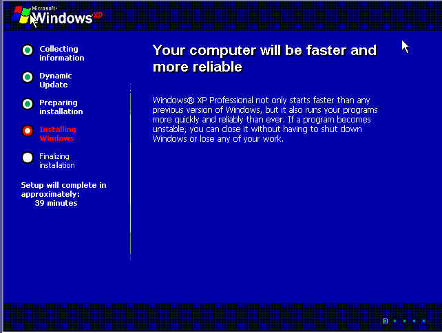 Installing Windows progrees screenshot II