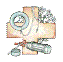 Small picture of the the Red Cross with associated elements like pills, a life preserver etc.